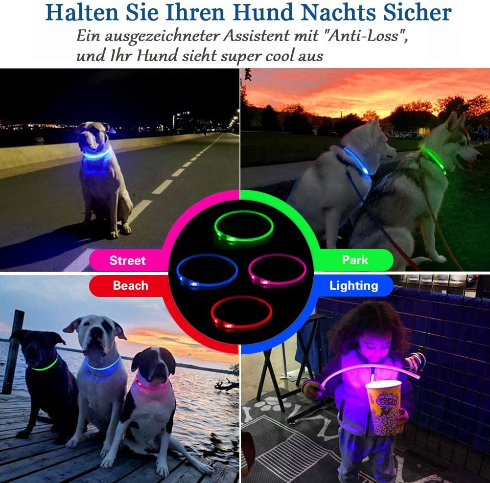 KABB LED Collar for Dogs and Cats Blue