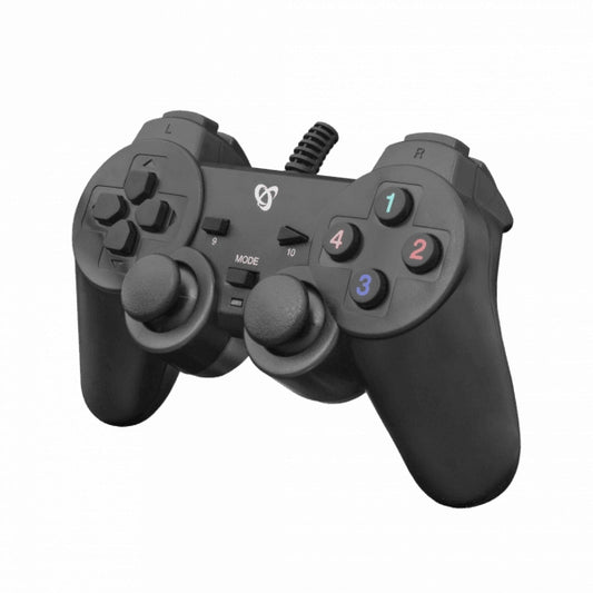 Gamepad ar vibrāciju un USB savienojumu, melns - Sbox GP-2009