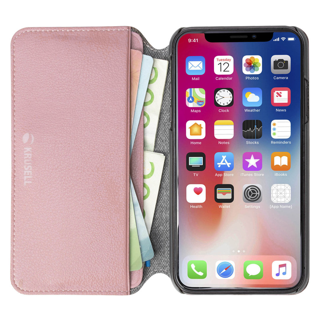 Krusell Pixbo 4 Card SlimWallet Apple iPhone XS розовый 