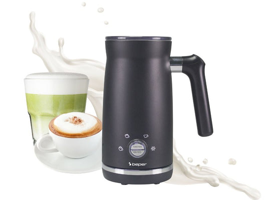 Beper P101CAF001 - Electric Milk Frother with 4 Functions: Hot and Thick Foam, Hot and Light Foam, Hot, Cold Foam