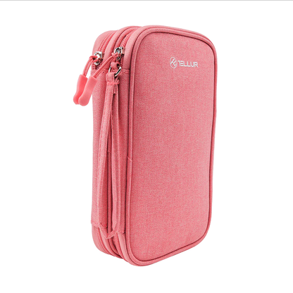 Universal travel cable organizer pink Tellur