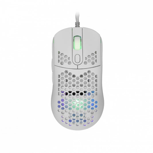 Spēļu optiskā datorpele ar RGB apgaismojumu, White Shark GM-5007 Galahad-W White, 6400 DPI