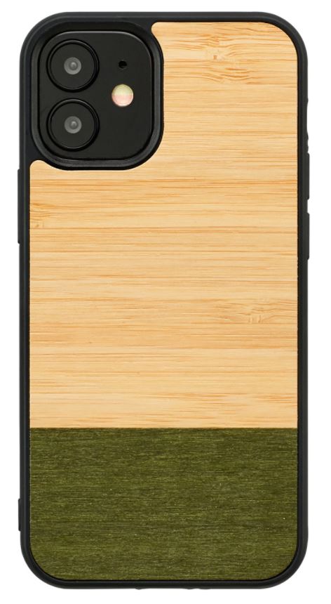 Деревянный чехол для iPhone 12 mini, бамбуковый лес, черный - MAN&amp;WOOD