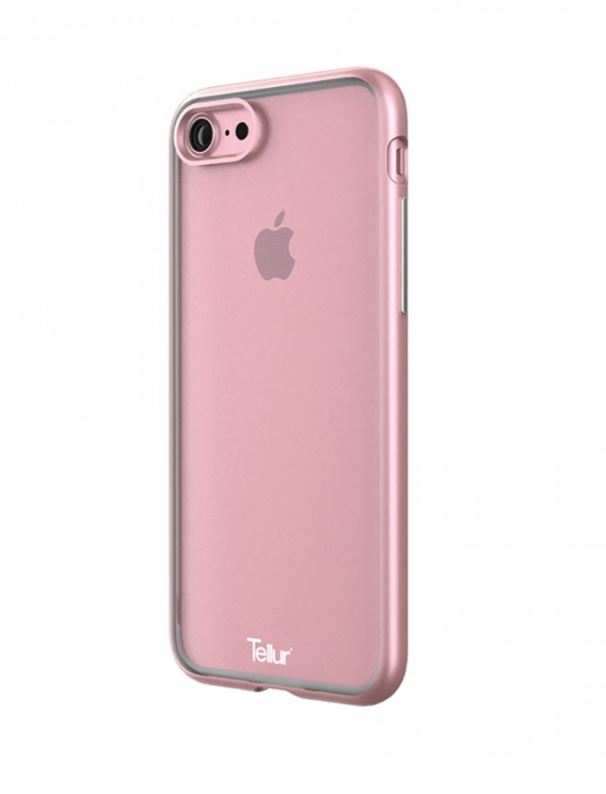 iPhone 7 Pink Transparent Cover with Exclusive Buttons - Tellur