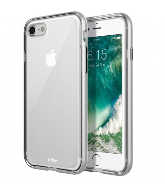 Protective cover for iPhone 7 with metallic buttons, Tellur Fusion silver