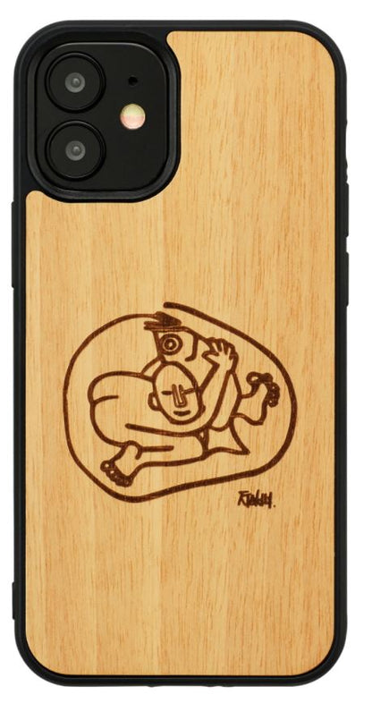 Children's case with fish motif for iPhone 12 mini, MAN&amp;WOOD