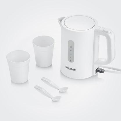 Severin WK 3462 - travel kettle with a volume of 0.5 liters, complete with 2 cups.