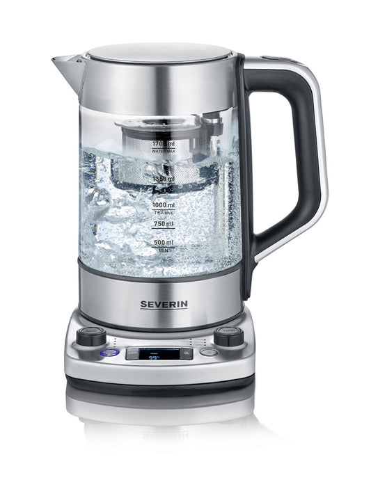 Severin WK 3422 - kettle with an innovative automatic lifting function for the tea strainer.