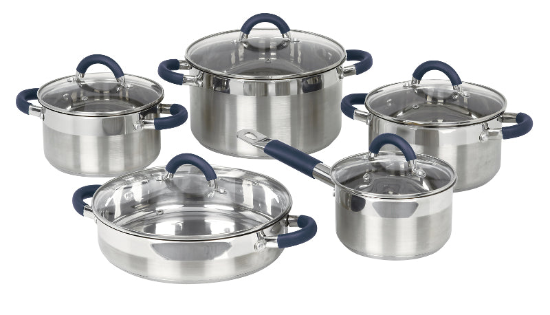 Stainless steel pots with lids set Jata BC10