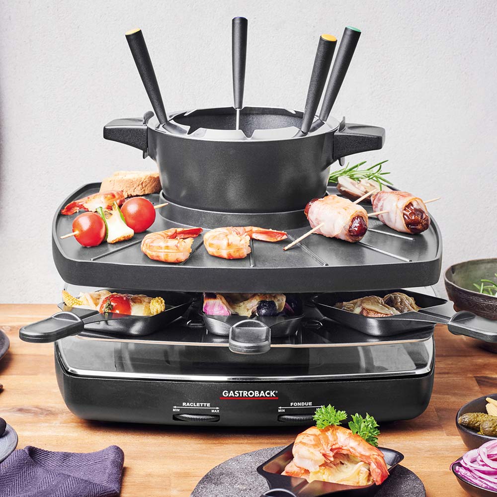 Gastroback 42567 Raclette Fondue Set Family and Friends