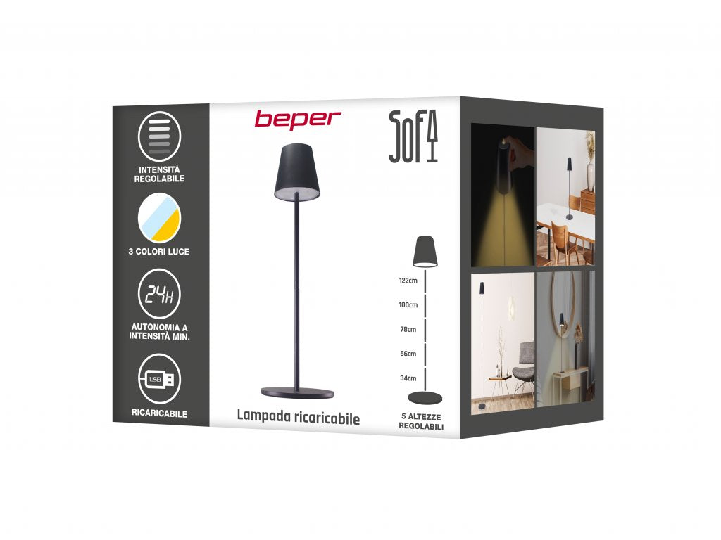 Rechargeable sofa lamp with touch switch Beper P201UTP401