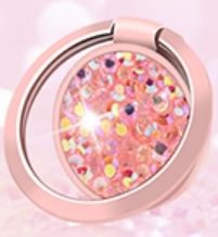 Viedtālruņa gredzena turētājs Devia Ring Holder Diamonds 3 Gold Pink