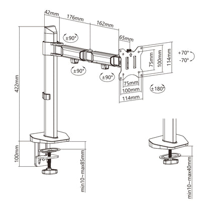 Desktop mount for screens 17"-32" White Shark GMS-3204