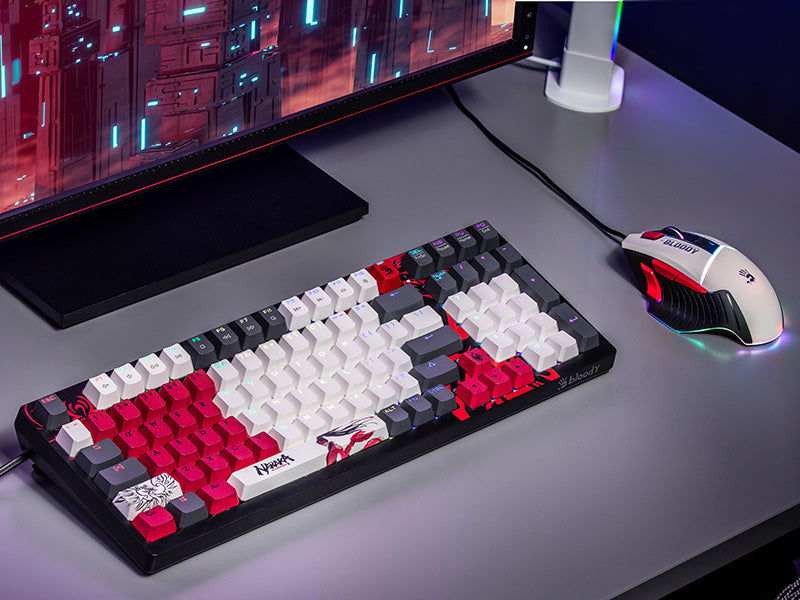 Compact mechanical keyboard with RGB lighting, A4Tech Bloody S98