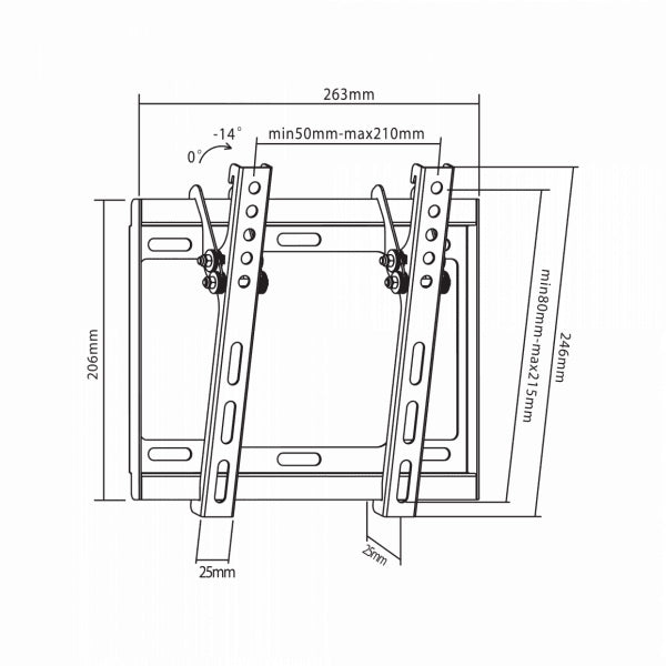 Noliecams LED TV Sienas Stiprinājums 23"-43", 35kg, Sbox PLB-3422T