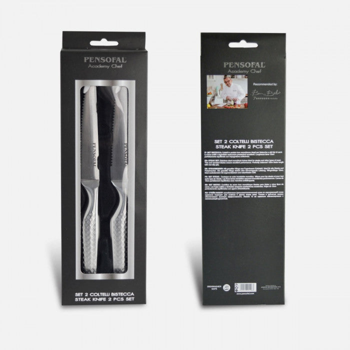 Set of steak knives 2 pcs. with non-slip grip - Pensofal Academy Chef