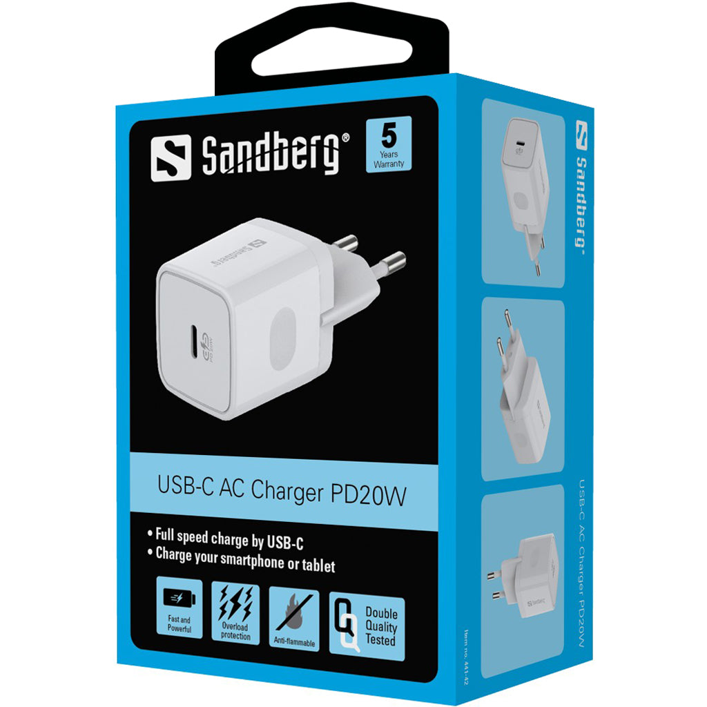 Зарядное устройство переменного тока Sandberg 441-42 USB-C PD20W 