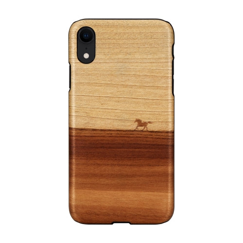 Cover for smartphone Mustang Black iPhone XR natural wood