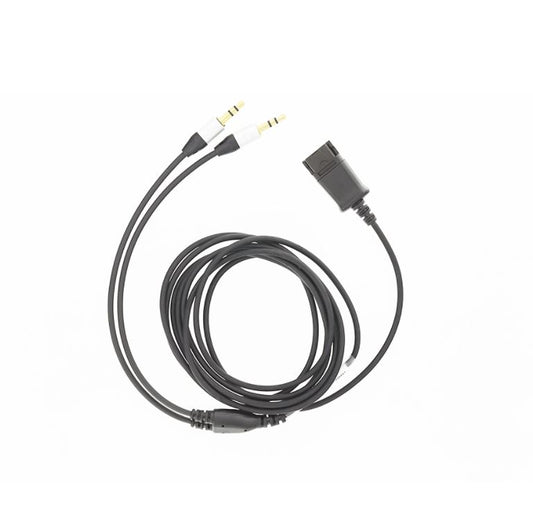 Headphone and microphone adapter cable with QD, 2.2m, Tellur