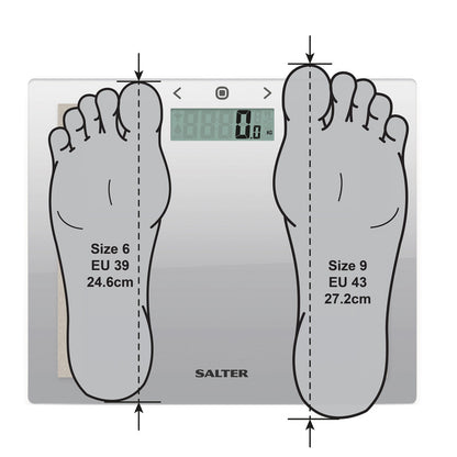 Body analyzer scales with glass platform, Salter 9113 Silver