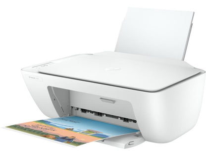 HP DeskJet 2320 multifunction printer with damaged packaging