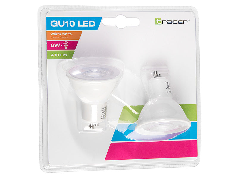 GU10 LED spuldzes, 6W, silti balta, Tracer 46501