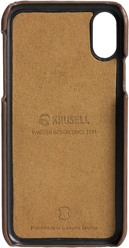 Чехол для телефона с 2 отделениями для карт из натуральной кожи для Apple iPhone X Krusell Sunne