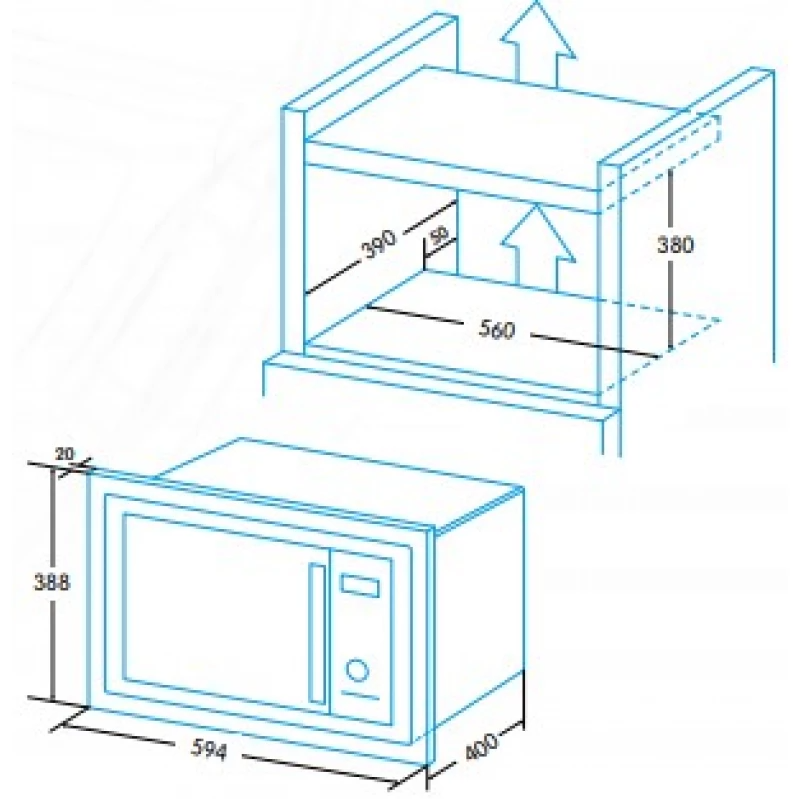 Микроволновая печь с грилем, 25л, черная - Edesa EMW-2530-IG BK