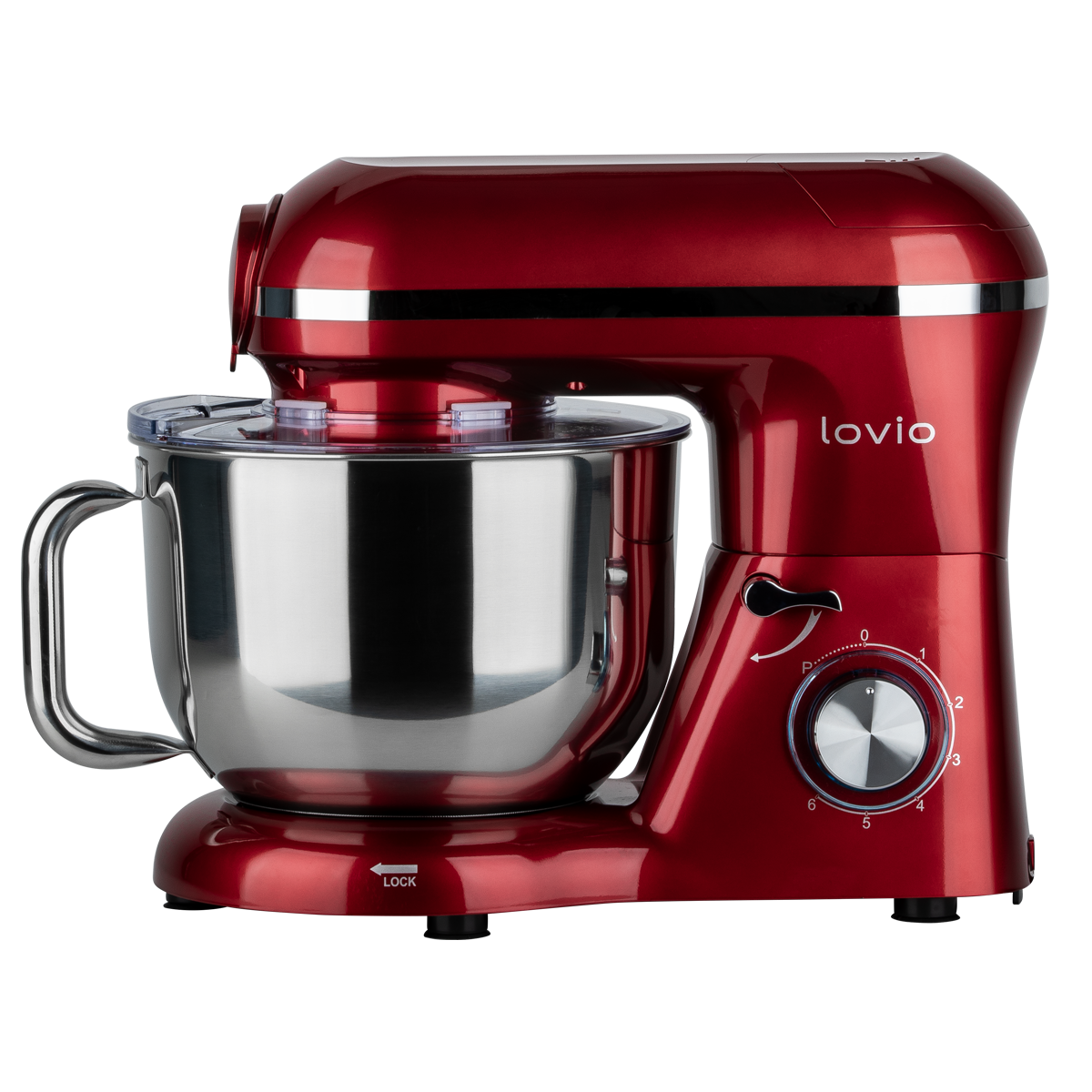 Virtuves Kombains Lovio LVSTM02PRD ChefAssistant Plus Red, 1900W, Sajaukšana, Putošana, Rīvēšana, Mīcīšana, Ledus Smalcināšana, Metāla Piedziņa, LED Apgaismojums