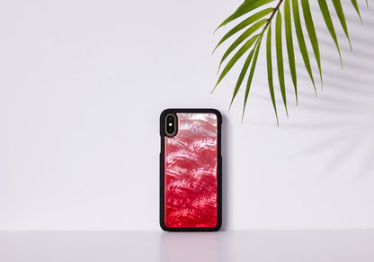 Cover for smartphone iKins mother-of-pearl-polycarbonate iPhone XS/S pink/black