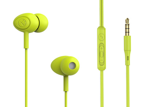 Wired In-Ear Headphones with Microphone, Green - Tellur Basic Gamma