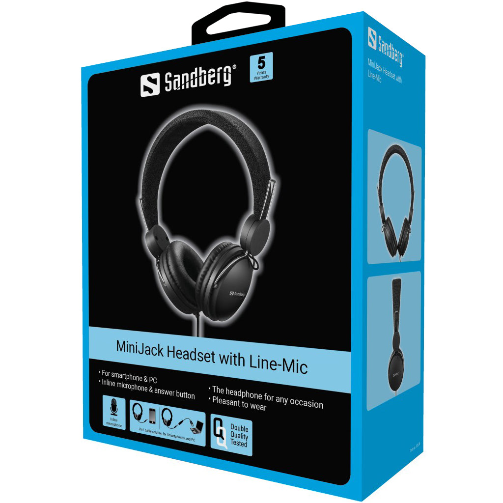 Геймерская гарнитура с микрофоном Sandberg 126-34 MiniJack Headset With Line-Mic