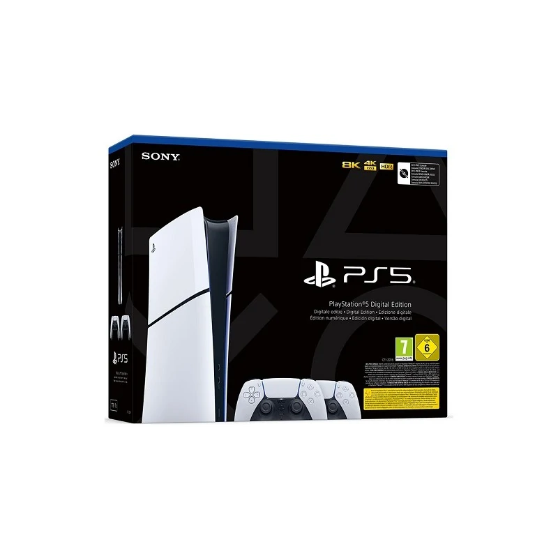 Sony Playstation 5 Digital Edition D Slim + 2 DualSense, белый