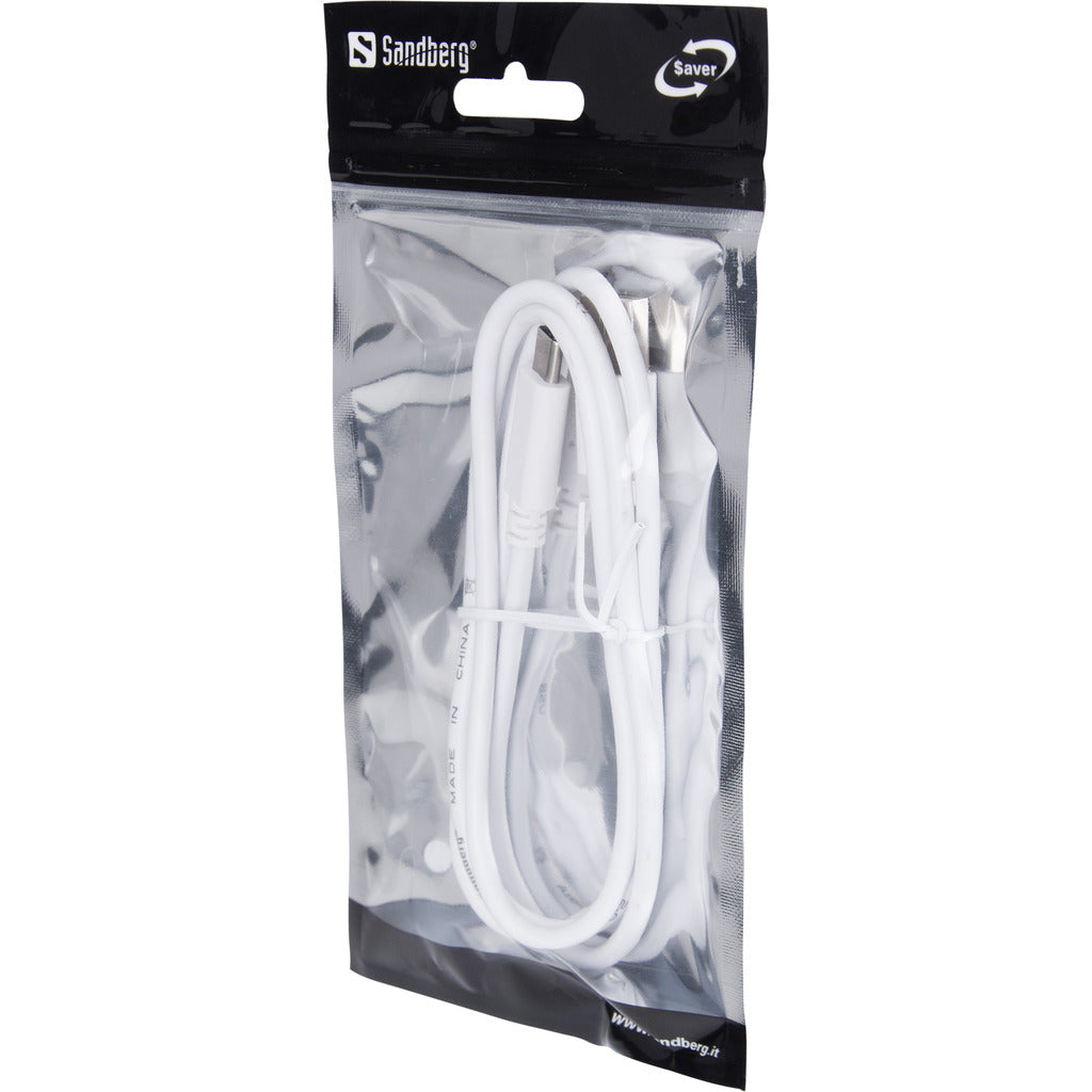 USB C to USB A cable, 1 m, white - Sandberg 336-15