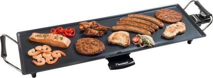 GRILL Teppanyaki. Electric XL plancha (grill plate), 1000 W, with non-stick coating, black 