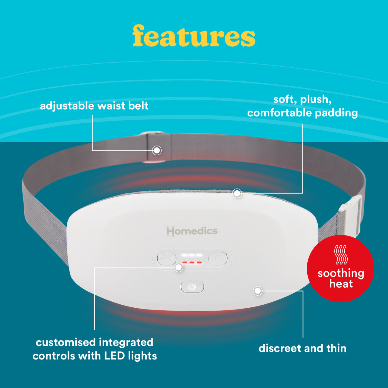 Массажный пояс с подогревом и вибрацией Homedics WMH-200H