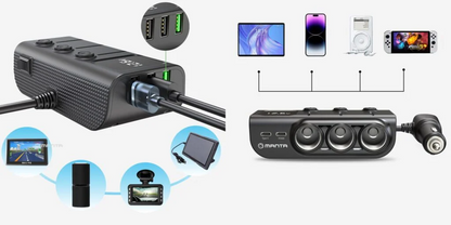 Автомобильное USB-зарядное устройство со светодиодным дисплеем и защитой от короткого замыкания — Manta MCC201T CARI PRO