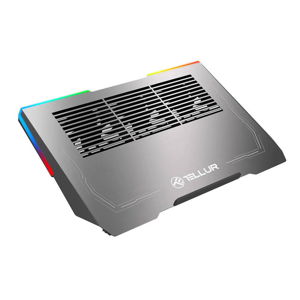 Notebook cooler with RGB LED, 3 fans, adjustable - Tellur Shade