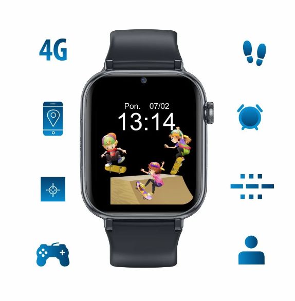 Children's smart watch with GPS and 4G connection Manta Kevin SWK02BK