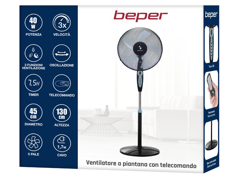 Stand fan Beper P206VEN131 with remote control