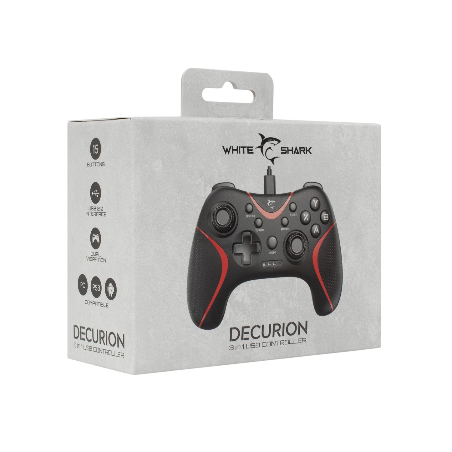 3in1 Gamepad White Shark GP-2038 Decurion PS3/PC