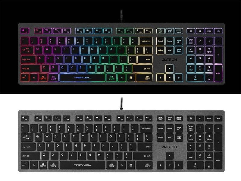 Vadu tastatūra ar fona apgaismojumu A4Tech FX60H Grey Neon