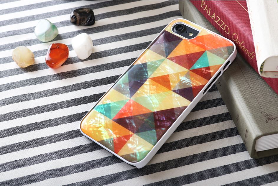 iPhone 8/7 protective cover made of mother-of-pearl, iKins, white mosaic