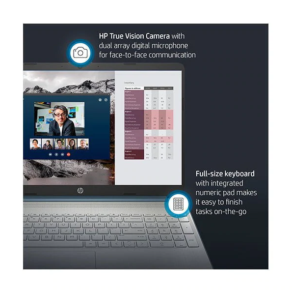 Portatīvais Dators Ikdienas Lietošanai. HP 15-ef2126 15.6'' Ryzen 5 5500U/8GB/256GB SSD/Win10 Home Zilā Krāsā