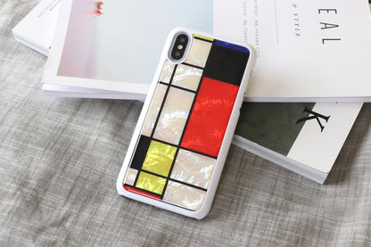 iPhone XS/S vāciņš, balts Mondrian, iKins