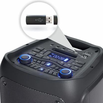 Bluetooth Speaker with Karaoke, 300W, Bluetooth 5.0, FM Radio, Manta SPK5450 Phantom