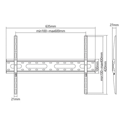 Fiksēts TV stiprinājums Sbox PLB-2546F-2 37"-80"