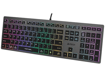 A4Tech 47126 FSTYLER FX60H pelēka neona izgaismota tastatūra 