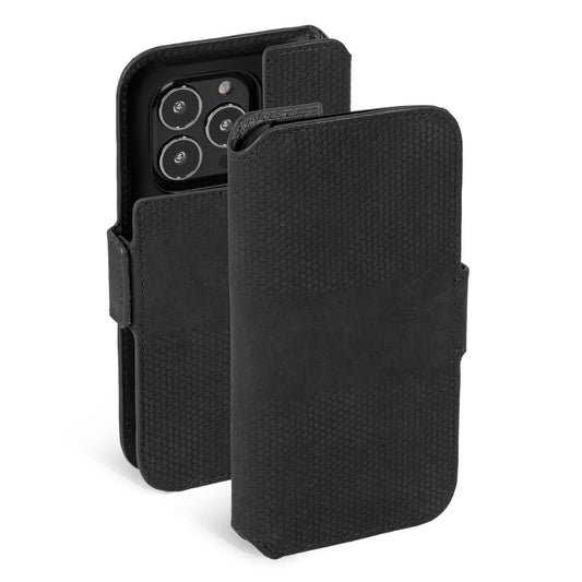 Кожаный телефонный кошелек Krusell Apple iPhone 13 Pro черный (62395)