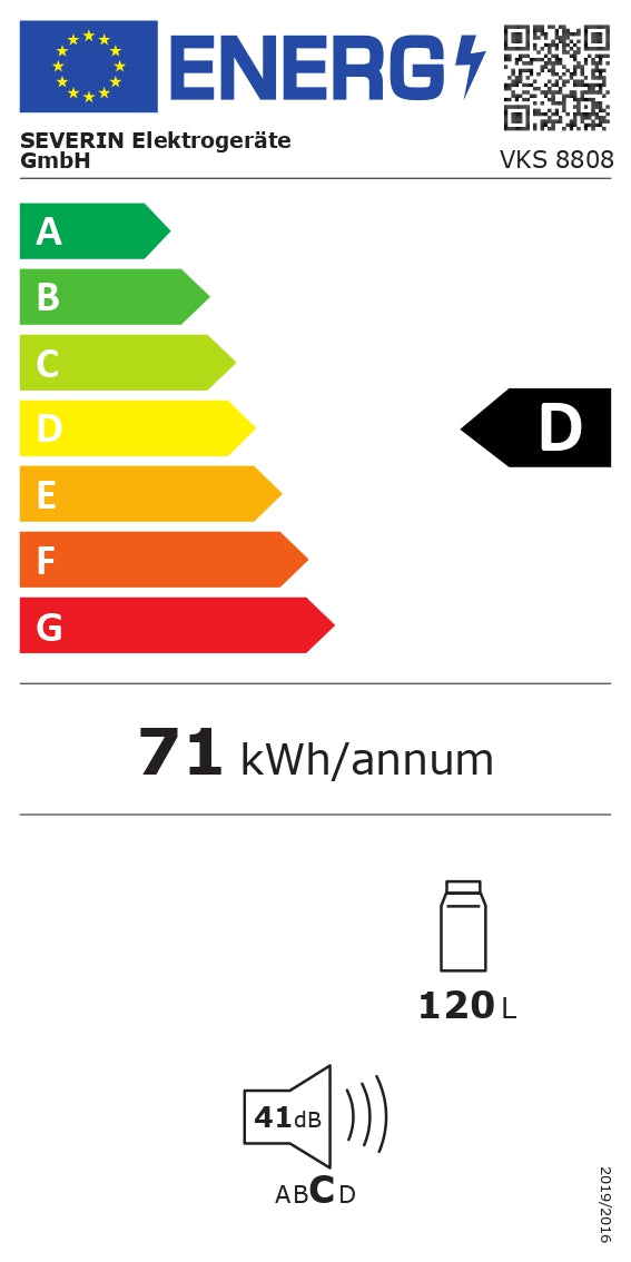 Refrigerator with Energy Efficiency A+++ - Severin VKS 8808